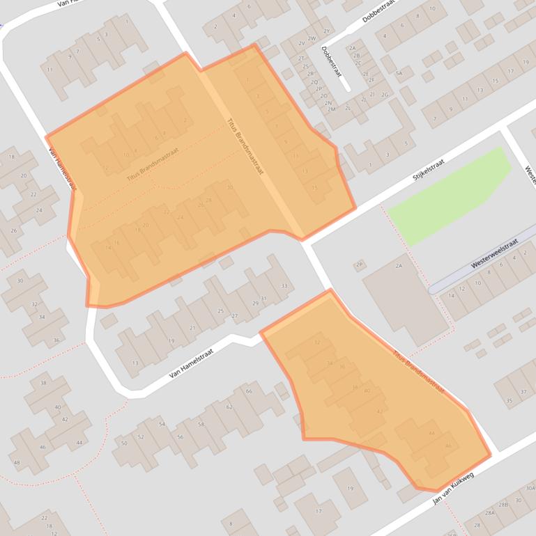 Kaart van postcodegebied 1964BV.