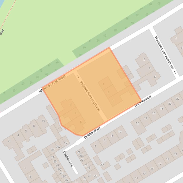 Kaart van postcodegebied 1964BW.