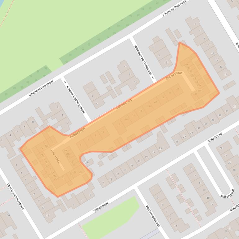 Kaart van postcodegebied 1964BX.