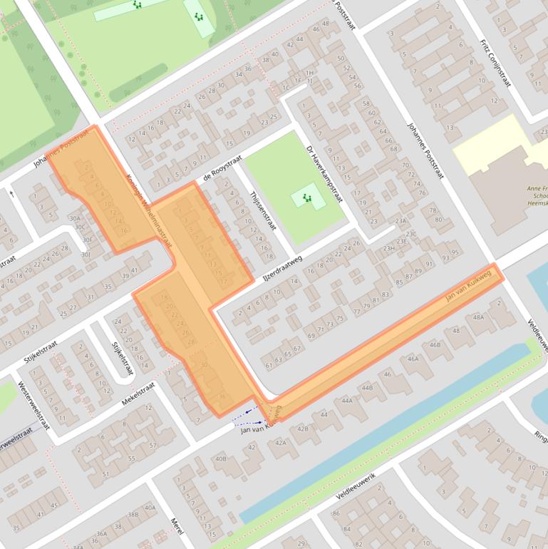 Kaart van postcodegebied 1964CB.