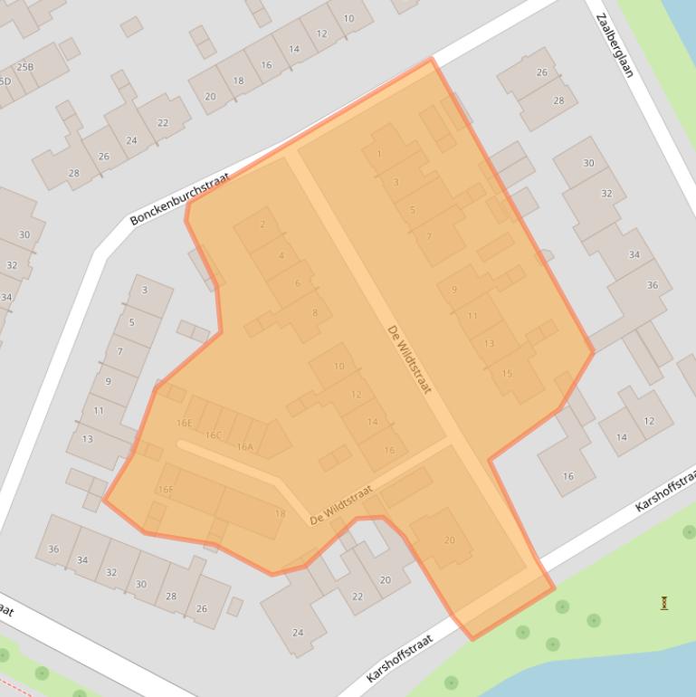 Kaart van postcodegebied 1964CG.