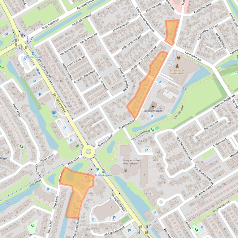 Kaart van postcodegebied 1964ED.