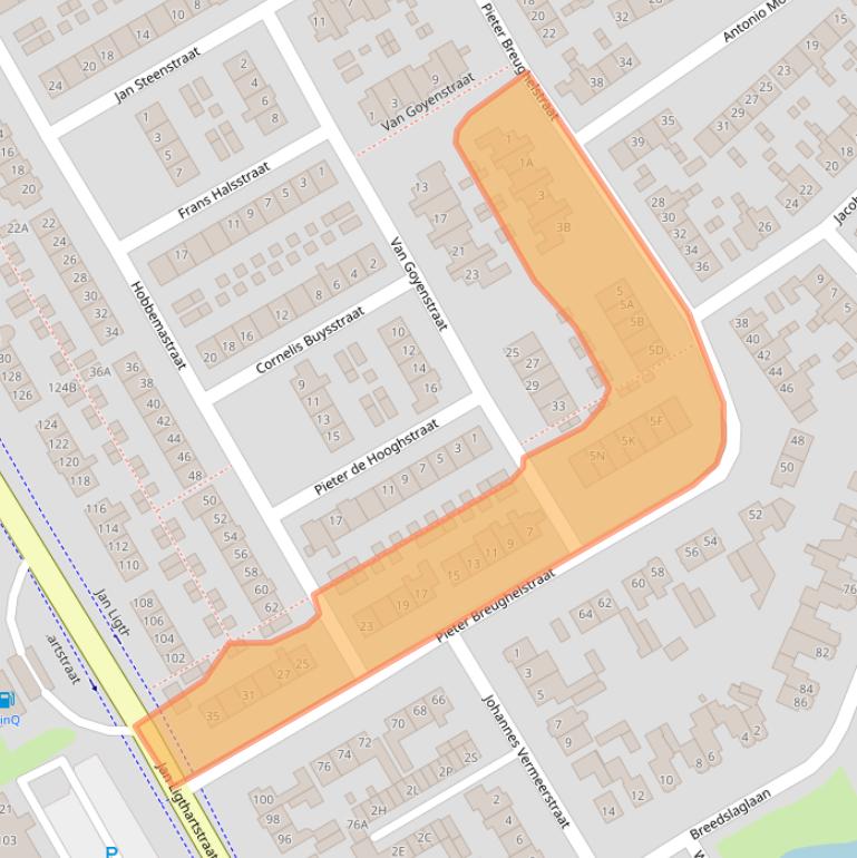 Kaart van postcodegebied 1964EM.