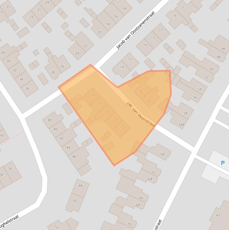 Kaart van postcodegebied 1964ER.