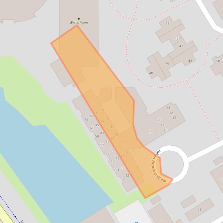 Kaart van postcodegebied 1964GA.