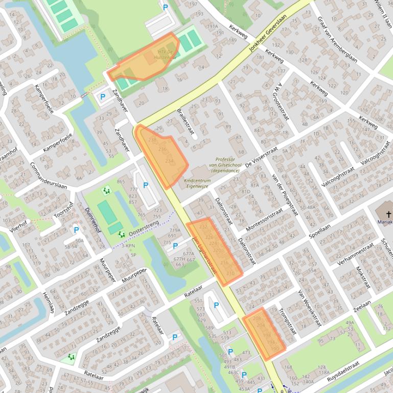 Kaart van postcodegebied 1964HZ.