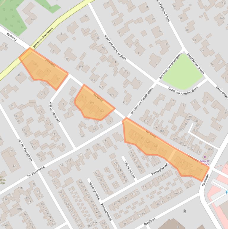 Kaart van postcodegebied 1964JC.