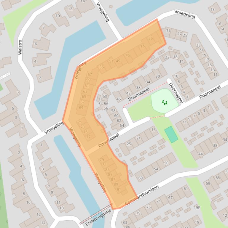 Kaart van postcodegebied 1964KR.