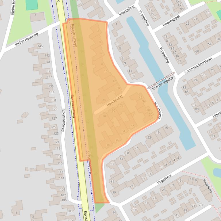 Kaart van postcodegebied 1964LH.