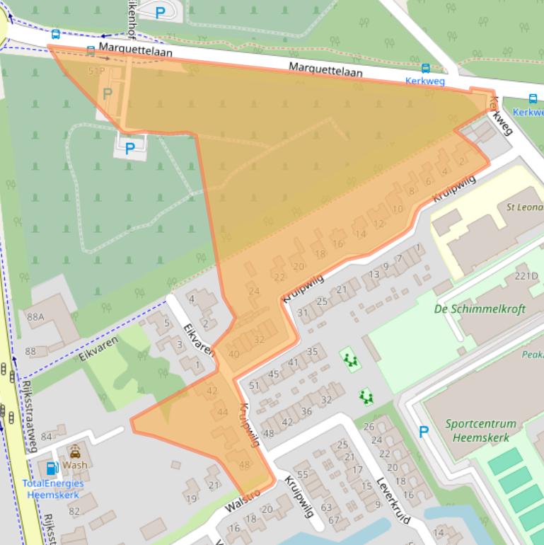 Kaart van postcodegebied 1964MC.