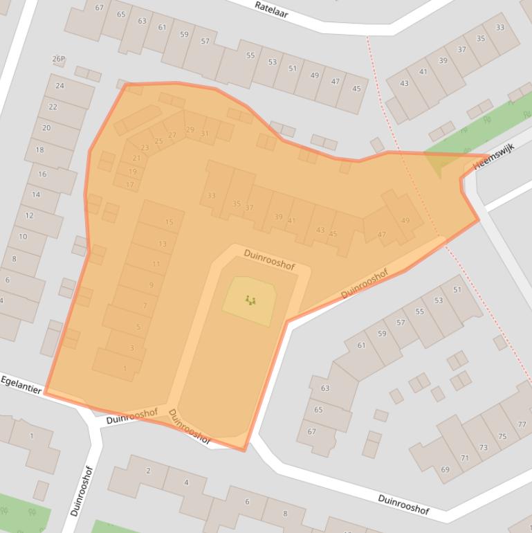 Kaart van postcodegebied 1964PA.