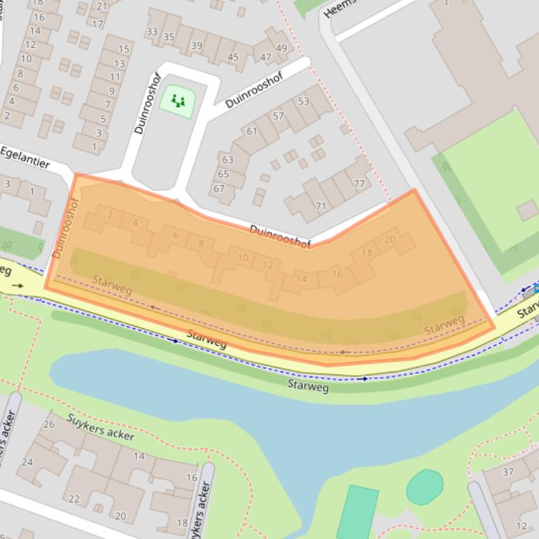 Kaart van postcodegebied 1964PC.