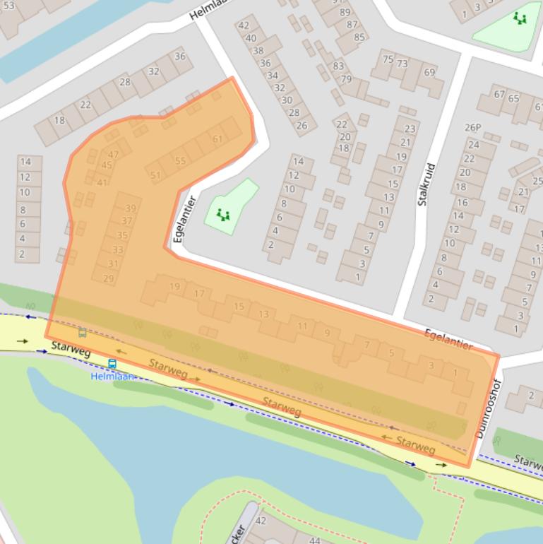 Kaart van postcodegebied 1964PD.