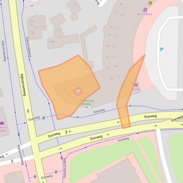 Kaart van postcodegebied 1964PX.