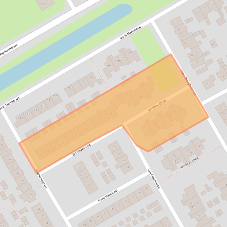 Kaart van postcodegebied 1964RA.