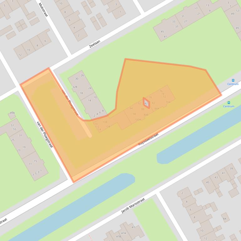 Kaart van postcodegebied 1964RP.