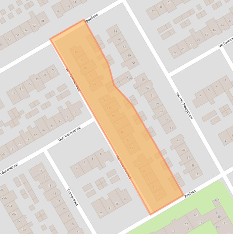 Kaart van postcodegebied 1964SJ.