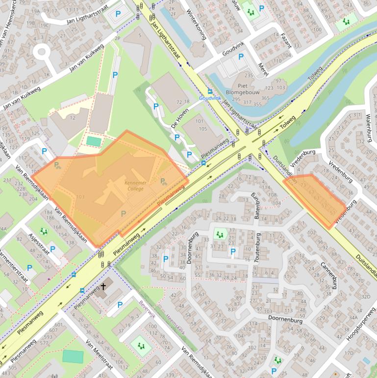 Kaart van postcodegebied 1965BD.