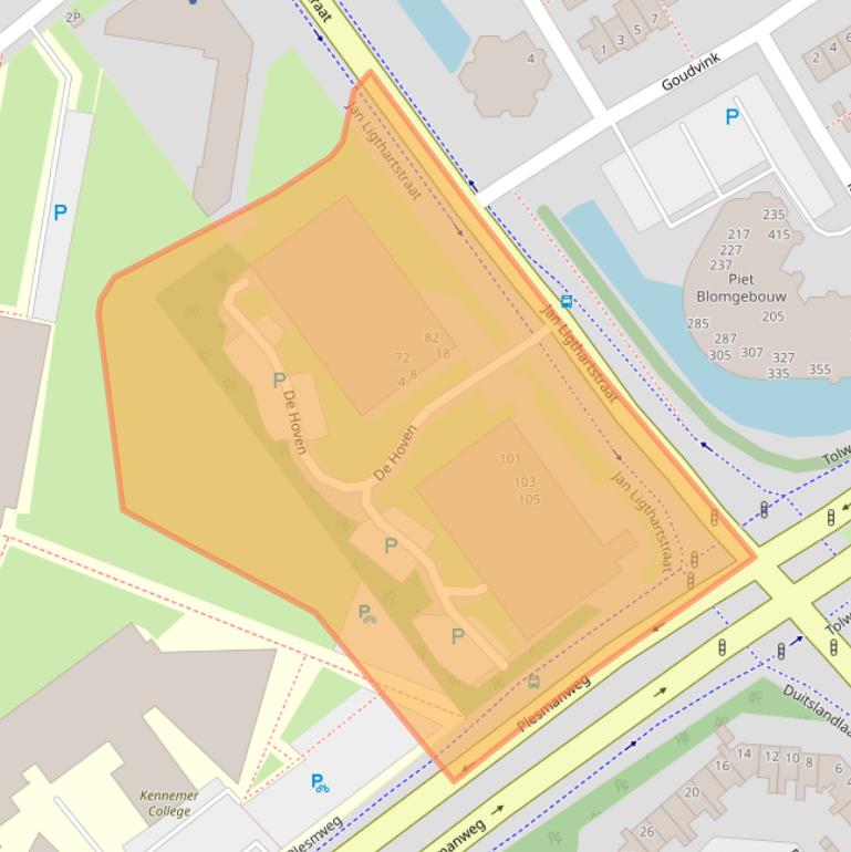 Kaart van postcodegebied 1965BG.