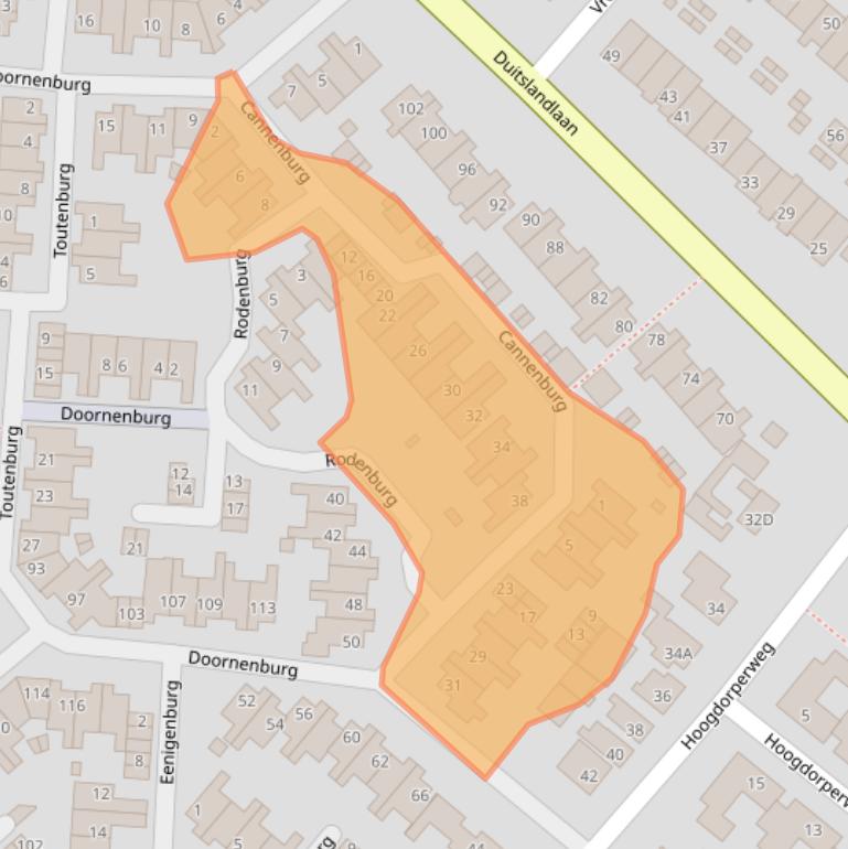 Kaart van postcodegebied 1965BJ.