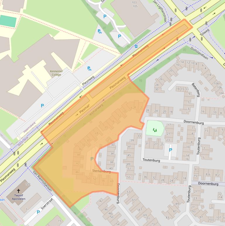 Kaart van postcodegebied 1965BN.