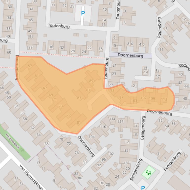Kaart van postcodegebied 1965BR.