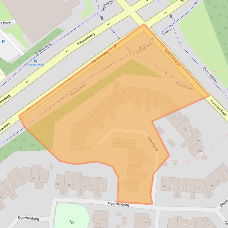 Kaart van postcodegebied 1965BZ.