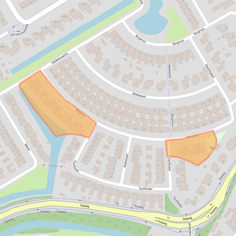 Kaart van postcodegebied 1965EE.