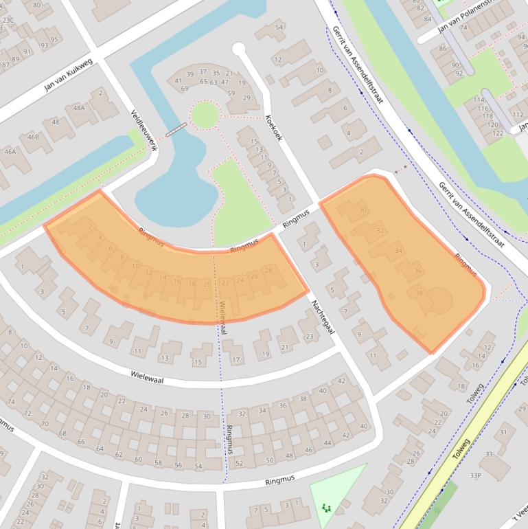 Kaart van postcodegebied 1965EH.