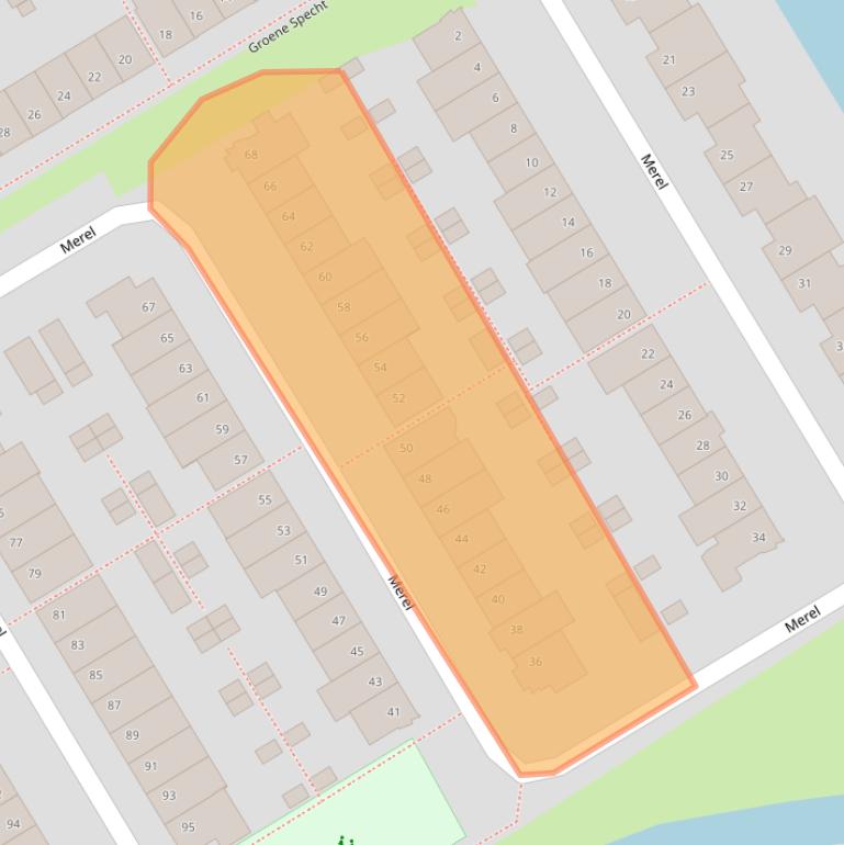 Kaart van postcodegebied 1965ES.
