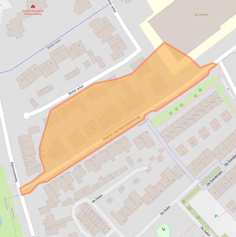 Kaart van postcodegebied 1965GH.