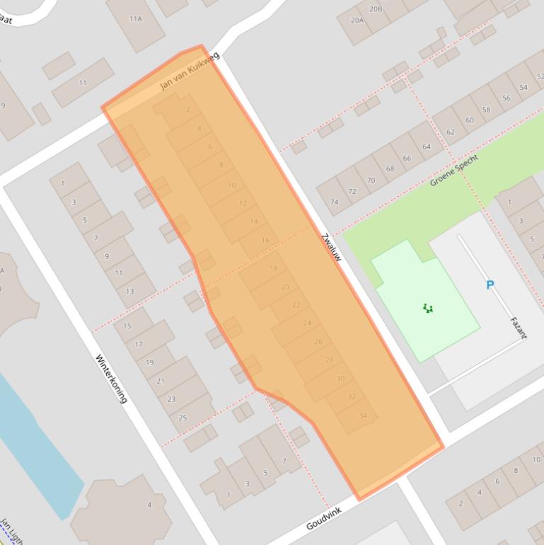 Kaart van postcodegebied 1965GJ.
