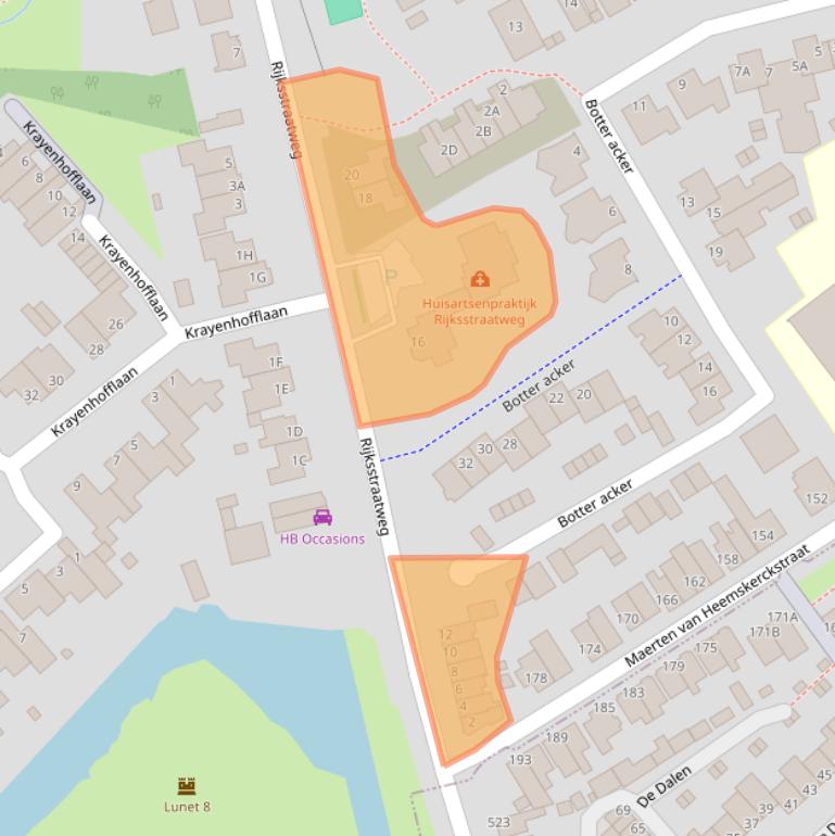 Kaart van postcodegebied 1965LH.