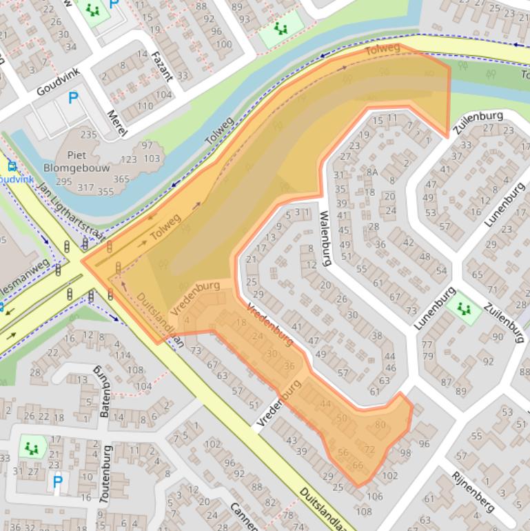 Kaart van postcodegebied 1965MC.