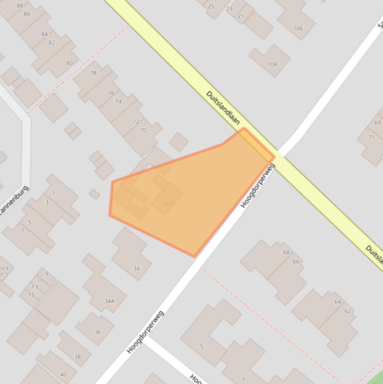Kaart van postcodegebied 1965NC.
