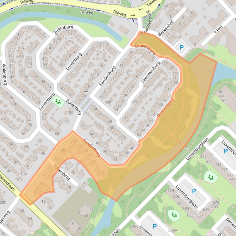 Kaart van postcodegebied 1965NJ.