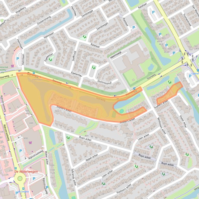 Kaart van postcodegebied 1965RH.