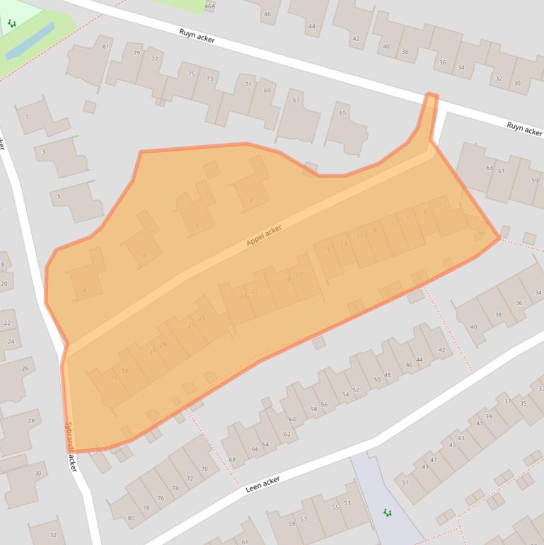Kaart van postcodegebied 1965RN.