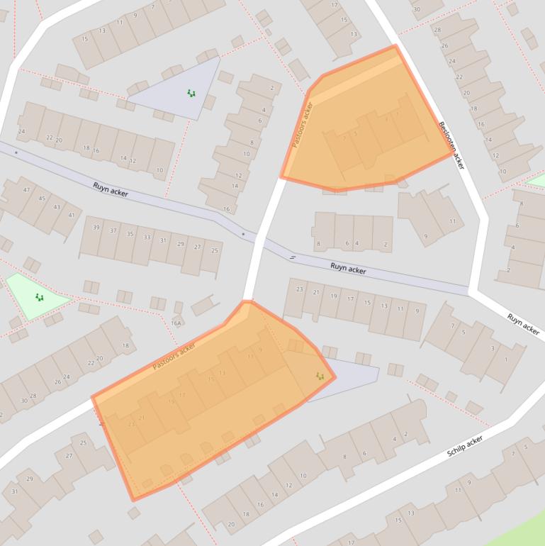 Kaart van postcodegebied 1965RV.