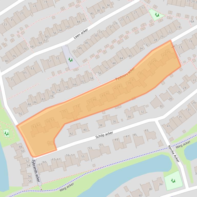 Kaart van postcodegebied 1965RW.