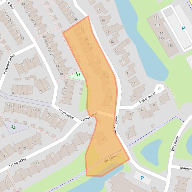 Kaart van postcodegebied 1965SP.