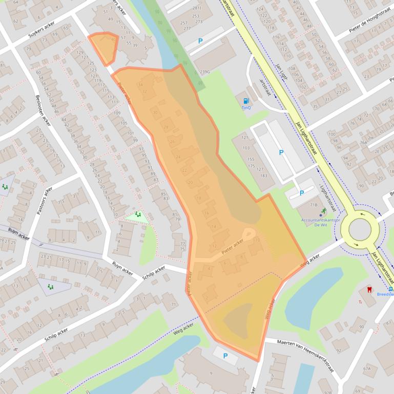Kaart van postcodegebied 1965ST.
