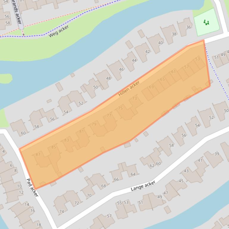 Kaart van postcodegebied 1965TB.