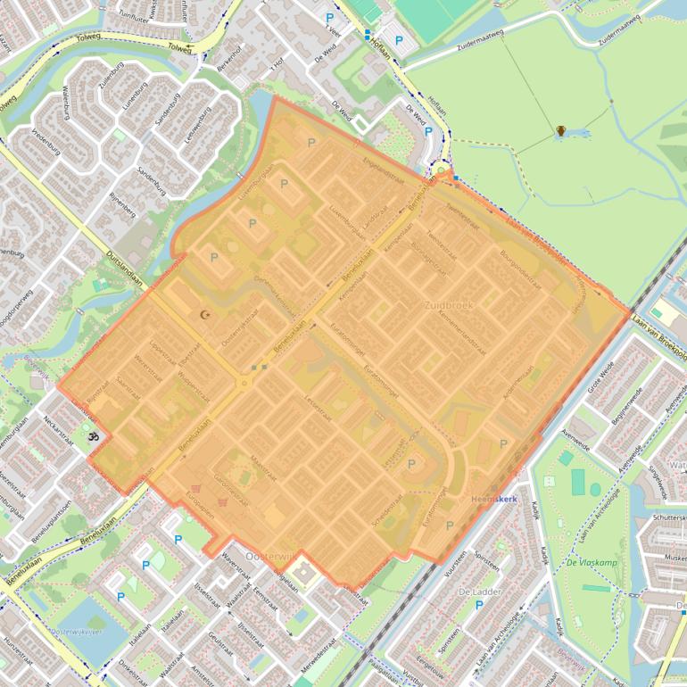 Kaart van postcodegebied 1966.