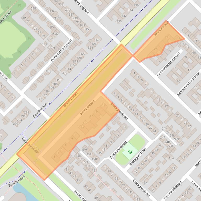 Kaart van postcodegebied 1966PA.
