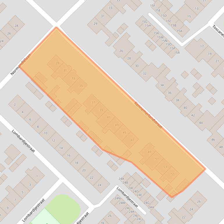Kaart van postcodegebied 1966PE.