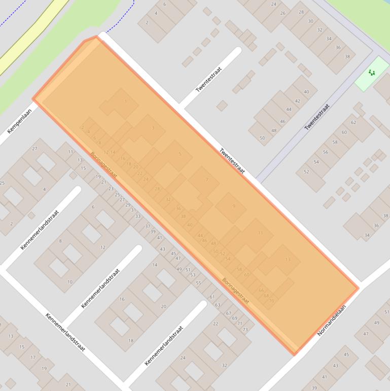 Kaart van postcodegebied 1966PJ.