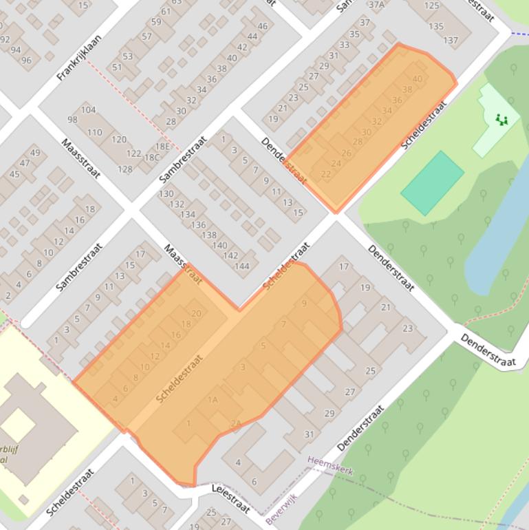 Kaart van postcodegebied 1966TE.