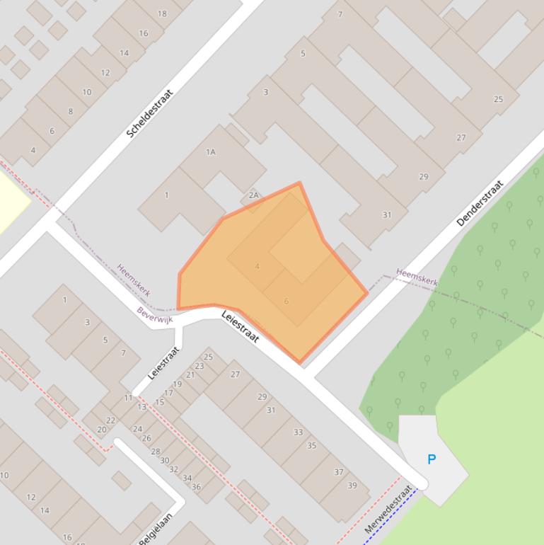 Kaart van postcodegebied 1966TG.