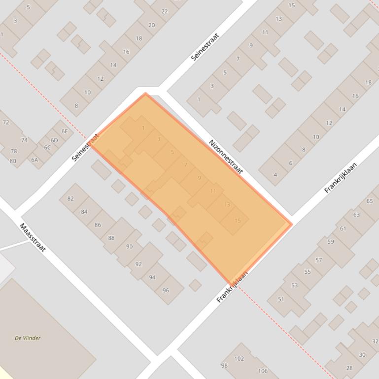 Kaart van postcodegebied 1966VE.